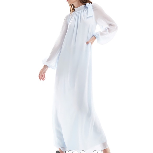 ASOS Dresses & Skirts - ASOS DESIGN bow neck smock maxi dress in ice blue